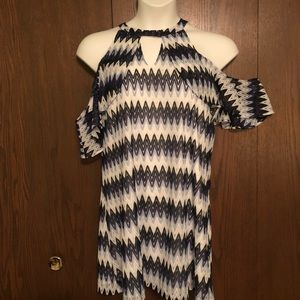 Candies Blue Chevron Halter Dress